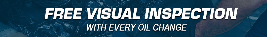 Banner that says Free Visual Inspection with Oil Change
